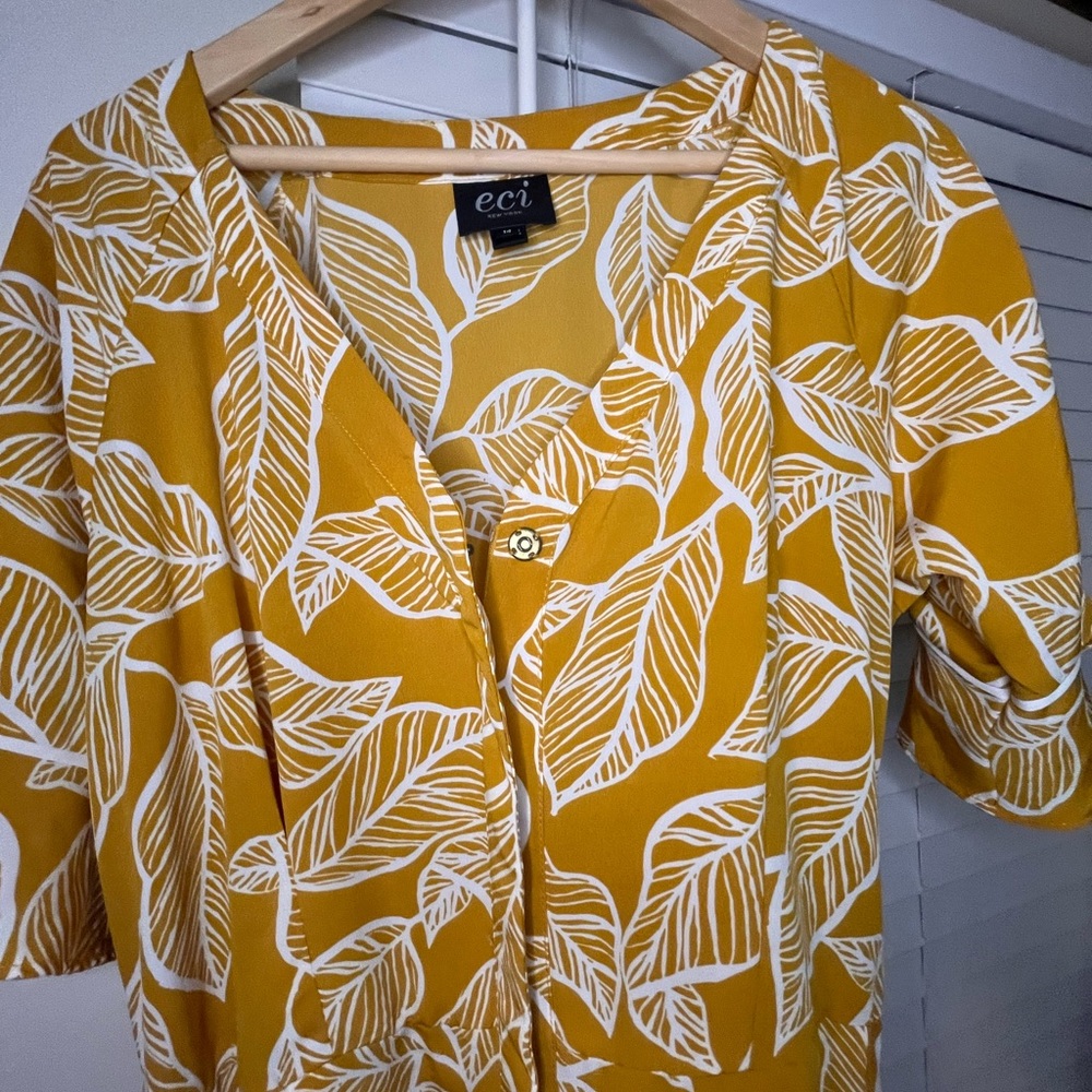 Mustard and White Casual Jumpsuit with matching